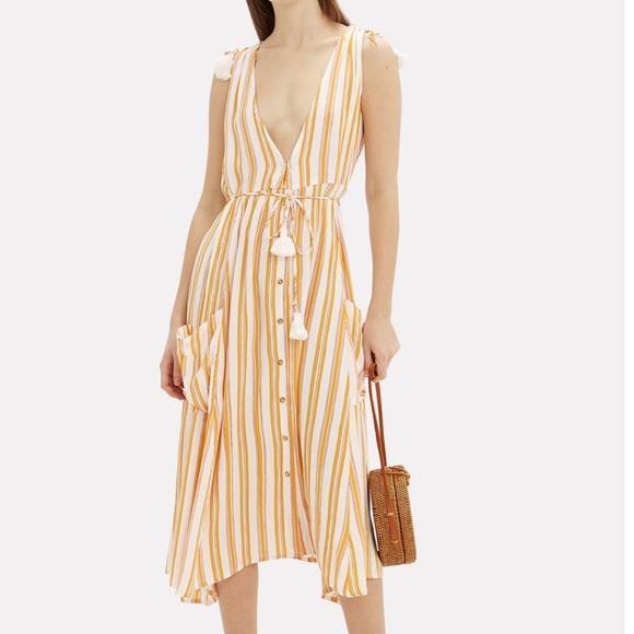 Faithfull the Brand Dresses & Skirts - Faithfull the Brand Claudia Striped Midi Dress S